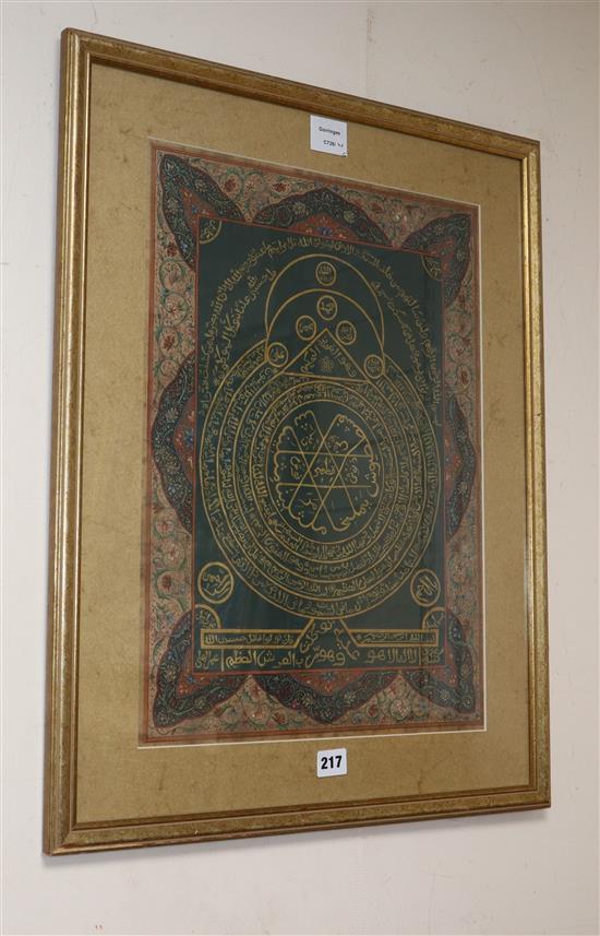 Five antique and later Persian needlework panels